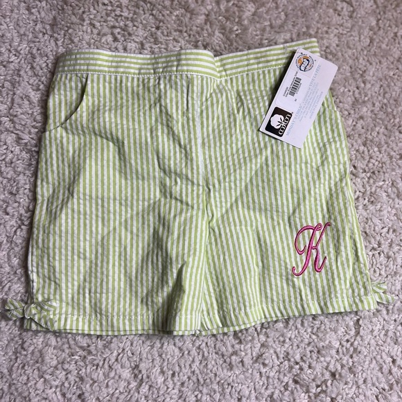 MONDAYS CHILD GIRLS SEERSUCKER SHORTS WITH INITIAL K MONOGRAM SZ 6X NWT - Picture 3 of 13